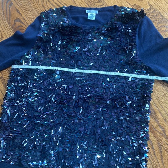 Oscar de la Renta Sequin Wool Top size M - Picture 6 of 8